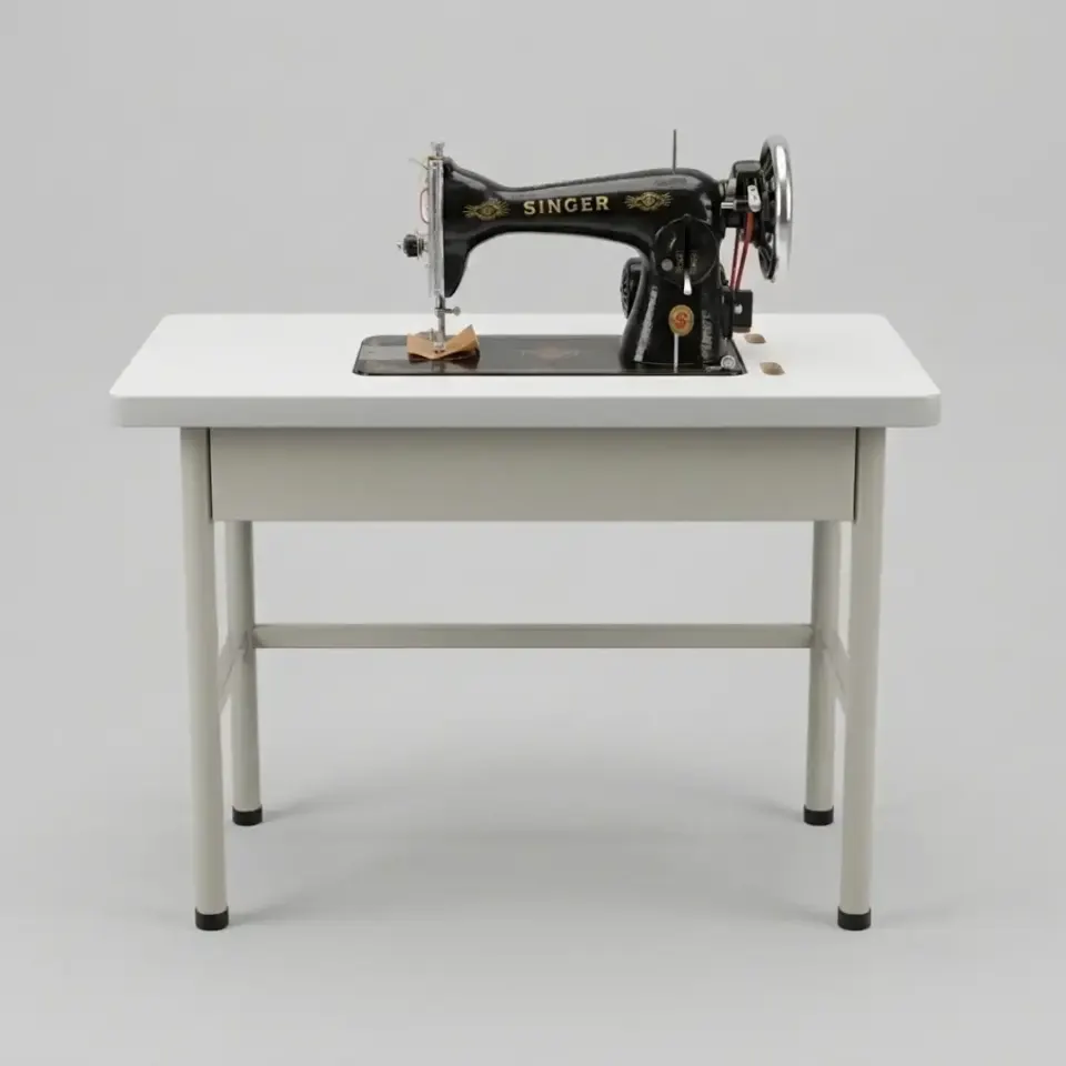 Máquina Singer Negrita con motor y mueble