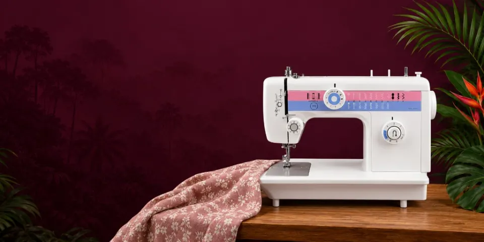 Máquina de coser blanca